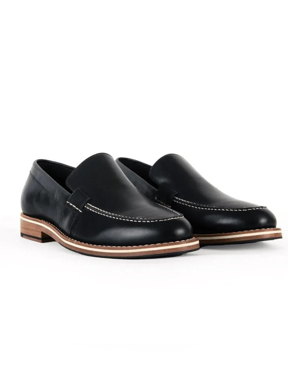 HELM The Wilson Black leather slip on loafers shoes men’s size 14